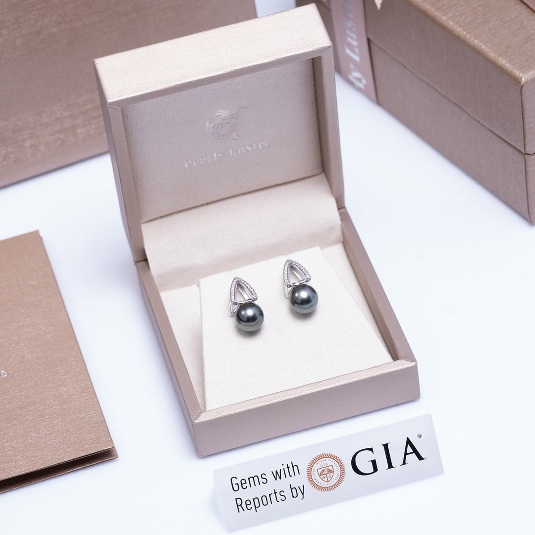 Elegant Saltwater Tahitian Pearl Set WS00007 - PEARLY LUSTRE
