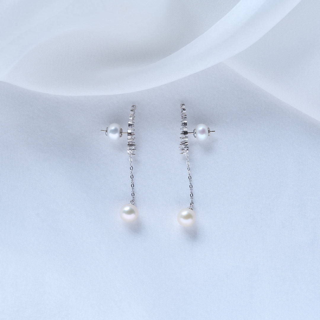 Elegant Freshwater Pearl Earrings WE00048 - PEARLY LUSTRE