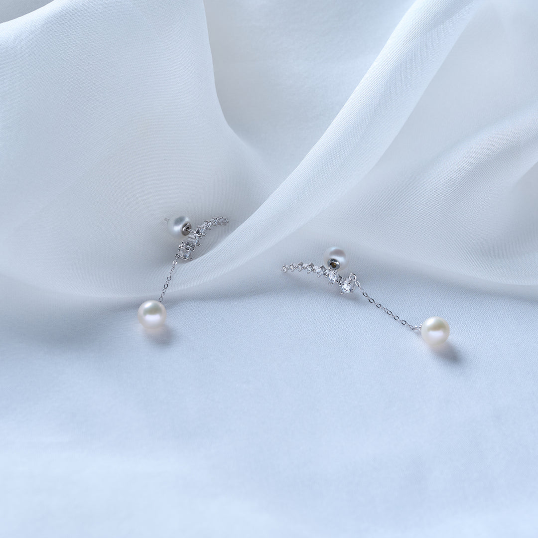Elegant Freshwater Pearl Earrings WE00048 - PEARLY LUSTRE