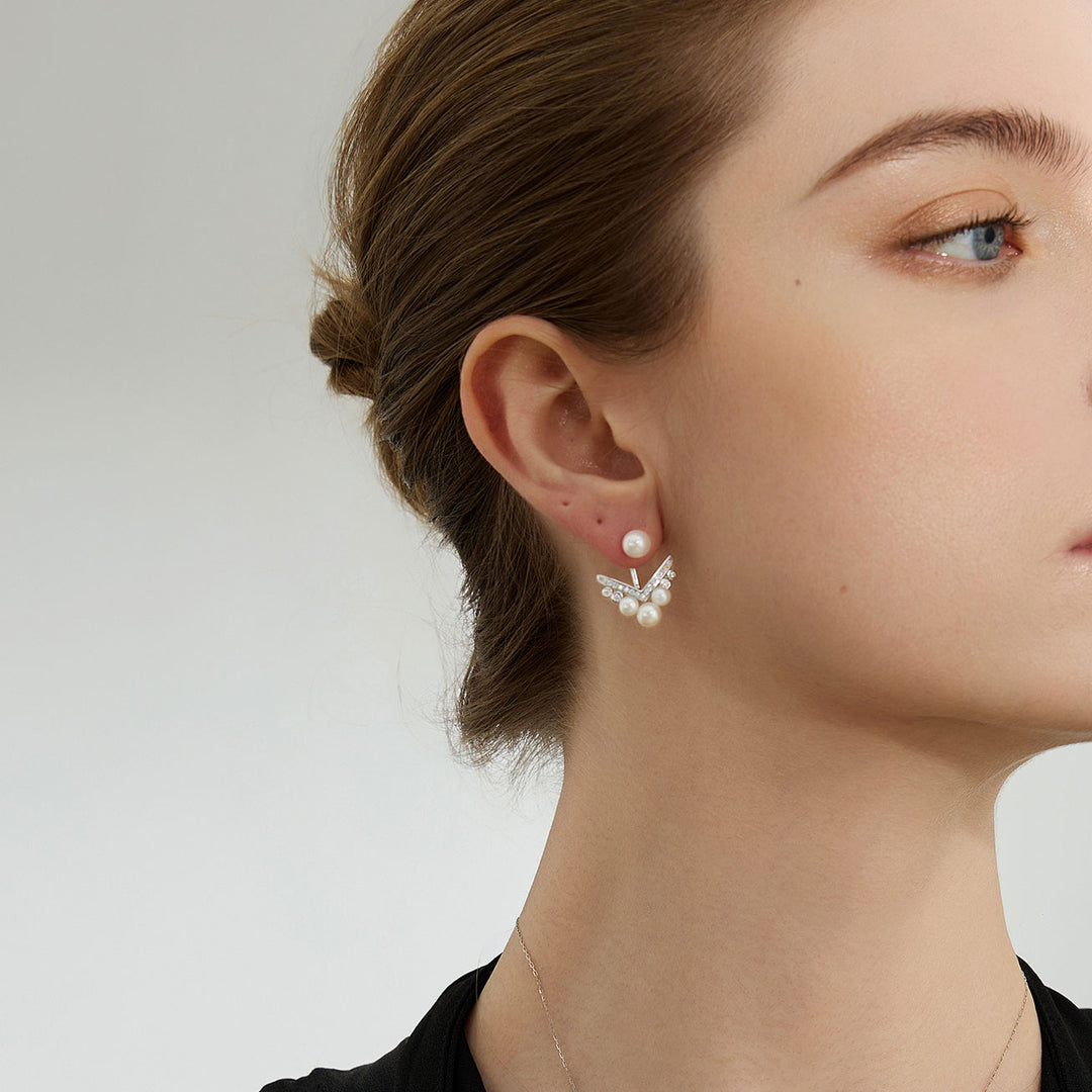 Elegant Freshwater Pearl Earrings WE00058 - PEARLY LUSTRE