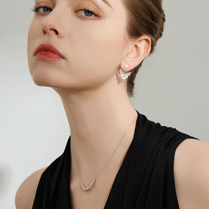 Elegant Freshwater Pearl Earrings WE00058 - PEARLY LUSTRE