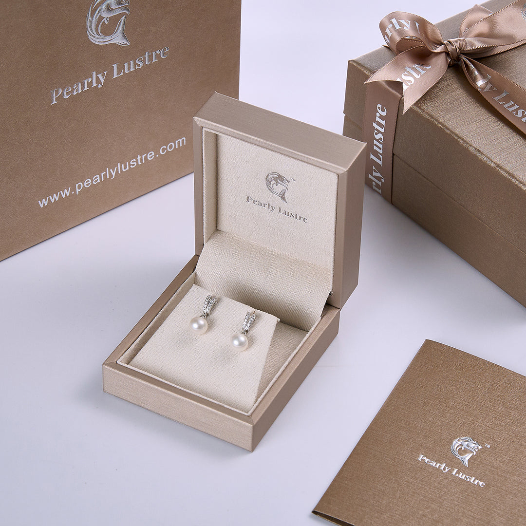 Elegant Freshwater Pearl Earrings WE00061 - PEARLY LUSTRE