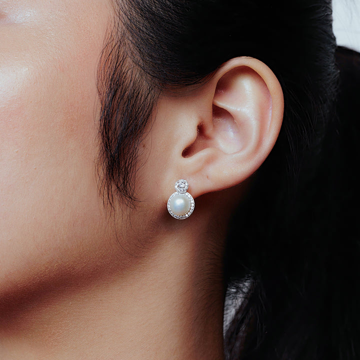 Elegant Freshwater Pearl Earrings WE00093 - PEARLY LUSTRE
