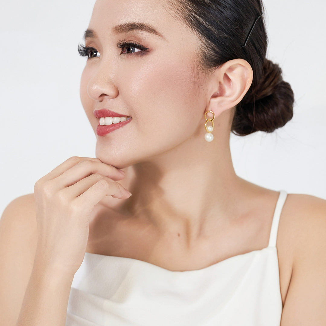 New Yorker Freshwater Pearl Earrings WE00112 - PEARLY LUSTRE