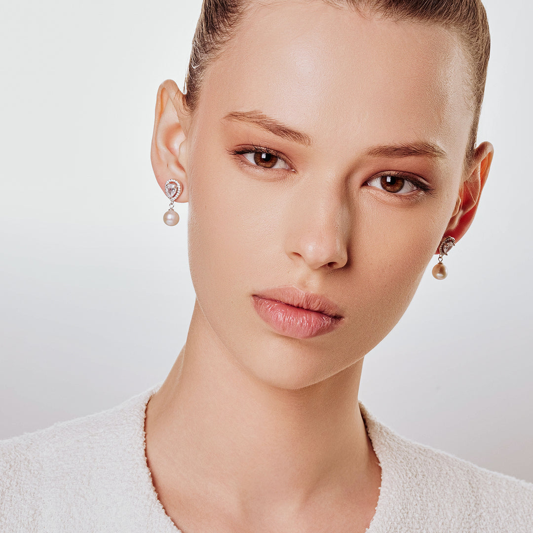 Elegant Freshwater Pearl Earrings WE00130 - PEARLY LUSTRE