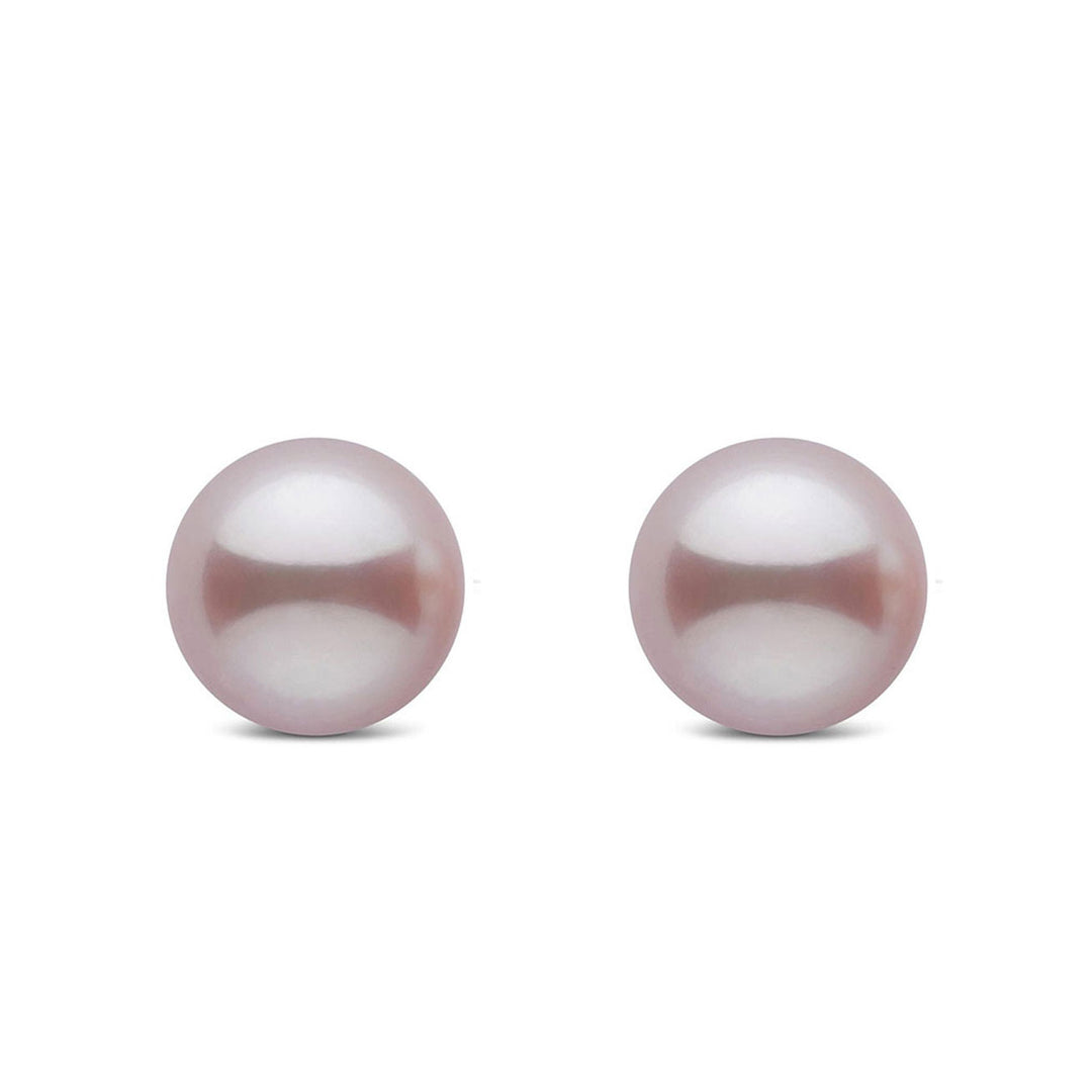 Elegant Freshwater Purple Semi Round Pearl Stud Earrings WE00207 - PEARLY LUSTRE