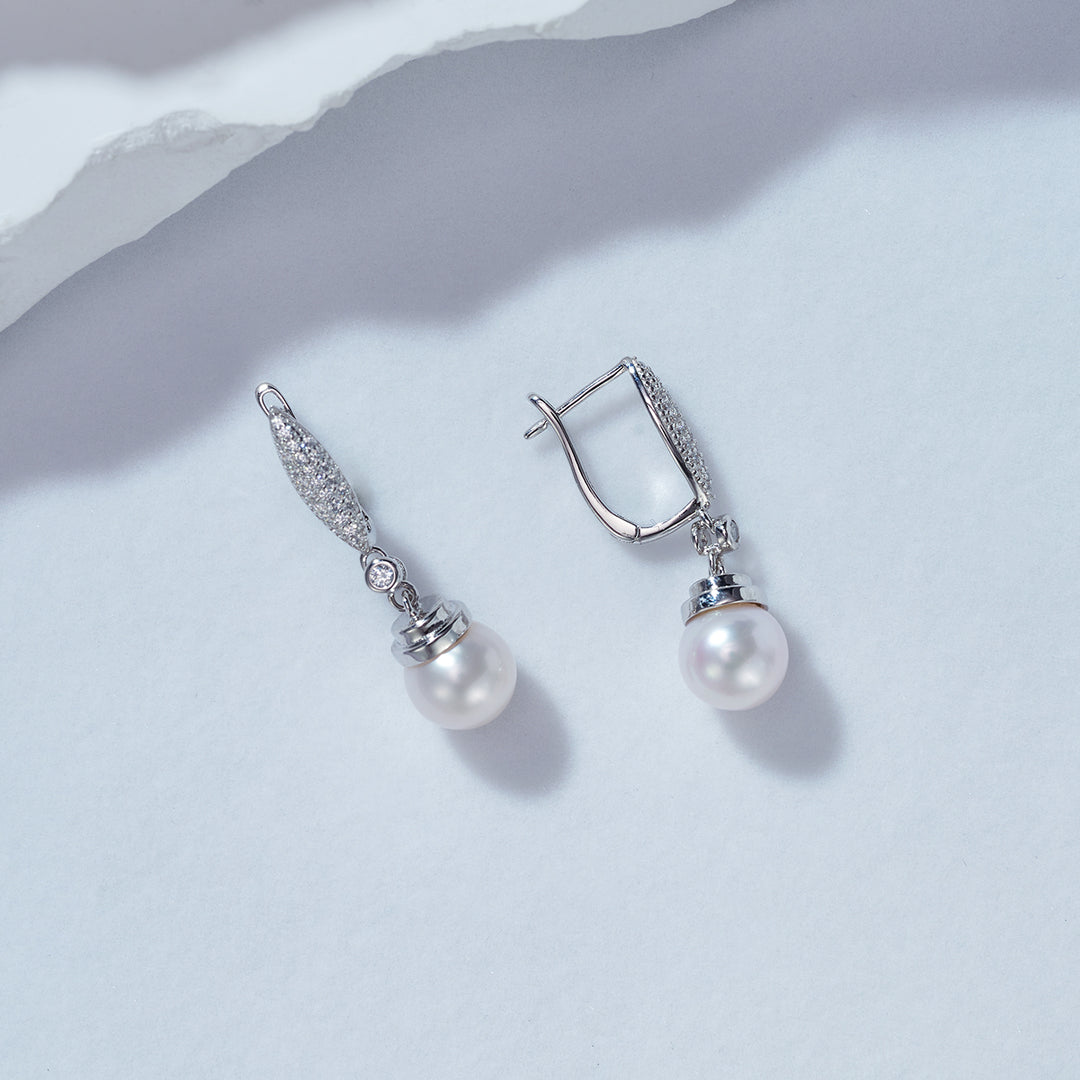 Elegant Freshwater Pearl Earrings WE00209 - PEARLY LUSTRE