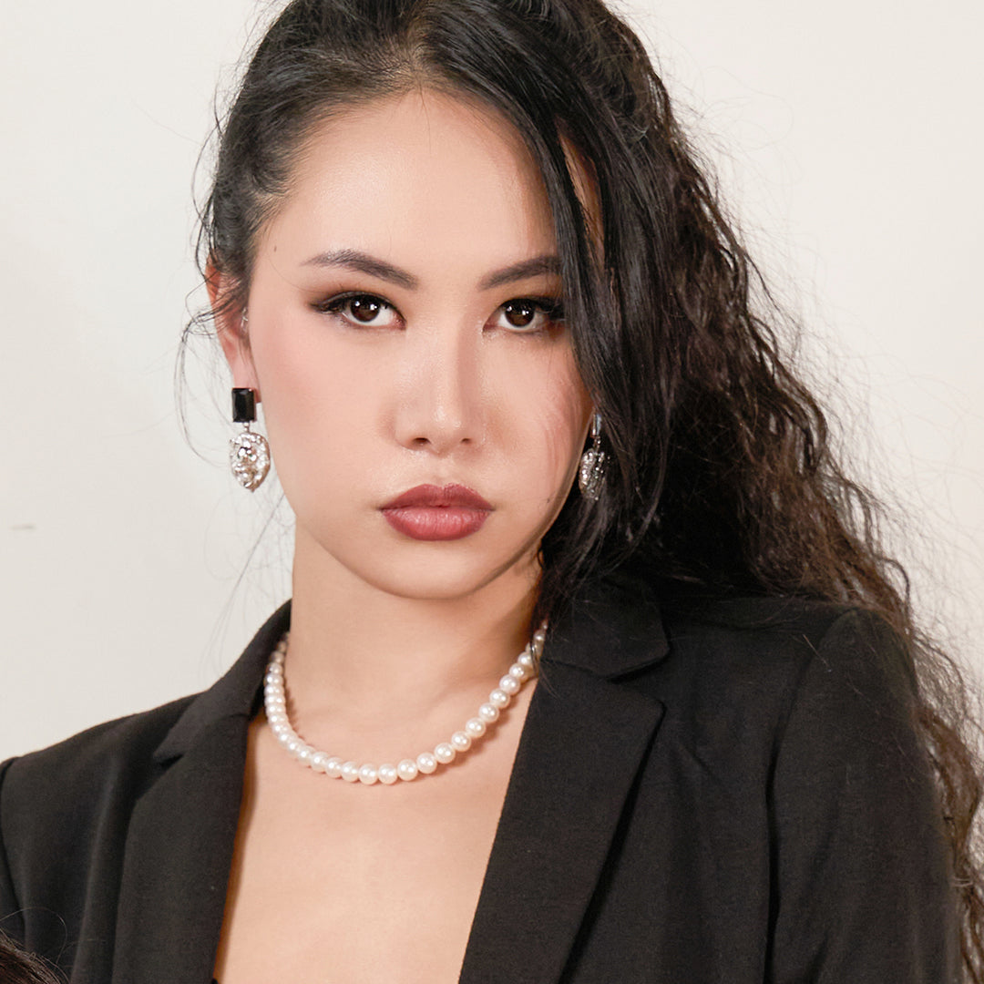 Merlion Freshwater Pearl Earrings WE00213 | New Yorker - PEARLY LUSTRE