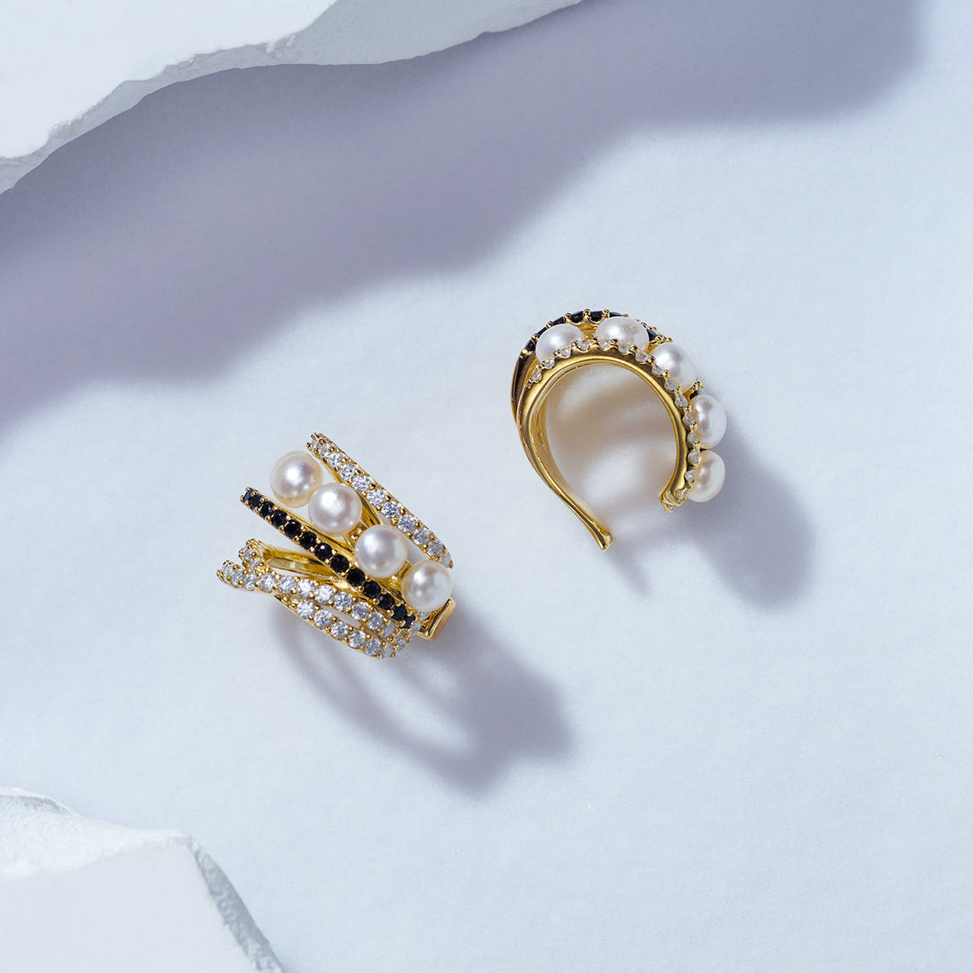 New Yorker Freshwater Pearl Earring Cuff WE00218 - PEARLY LUSTRE