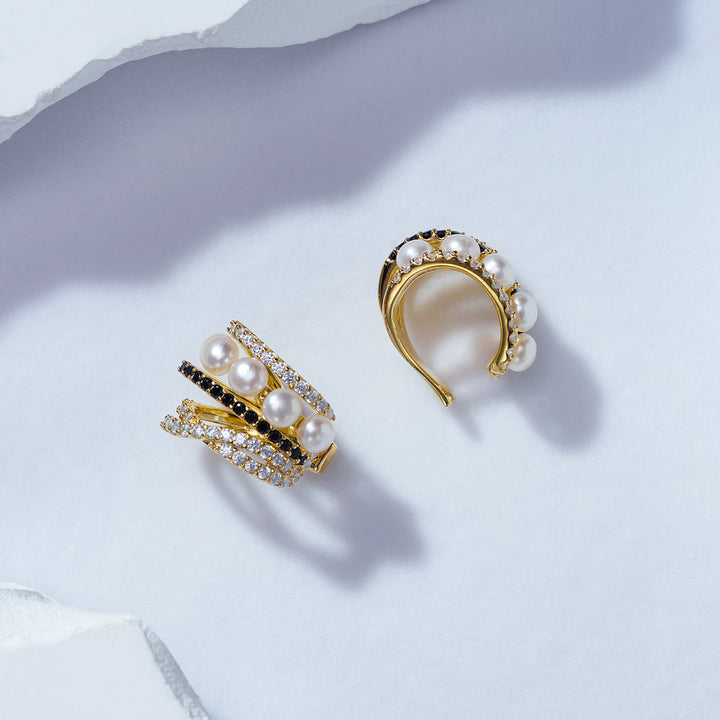 New Yorker Freshwater Pearl Earring Cuff WE00218 - PEARLY LUSTRE