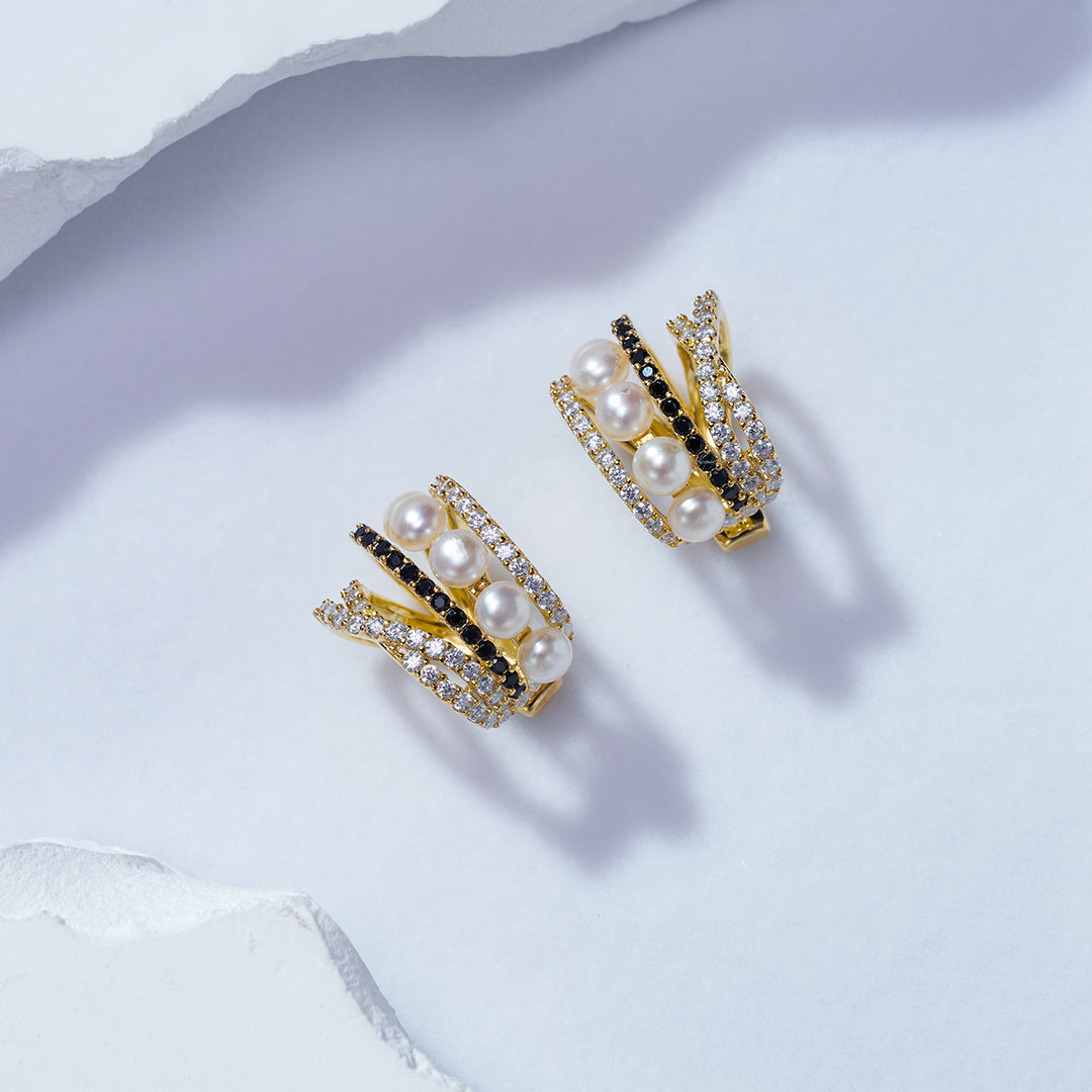 New Yorker Freshwater Pearl Earring Cuff WE00218 - PEARLY LUSTRE