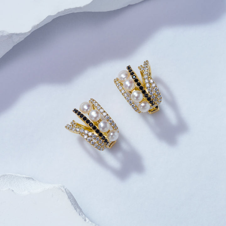 New Yorker Freshwater Pearl Earring Cuff WE00218 - PEARLY LUSTRE