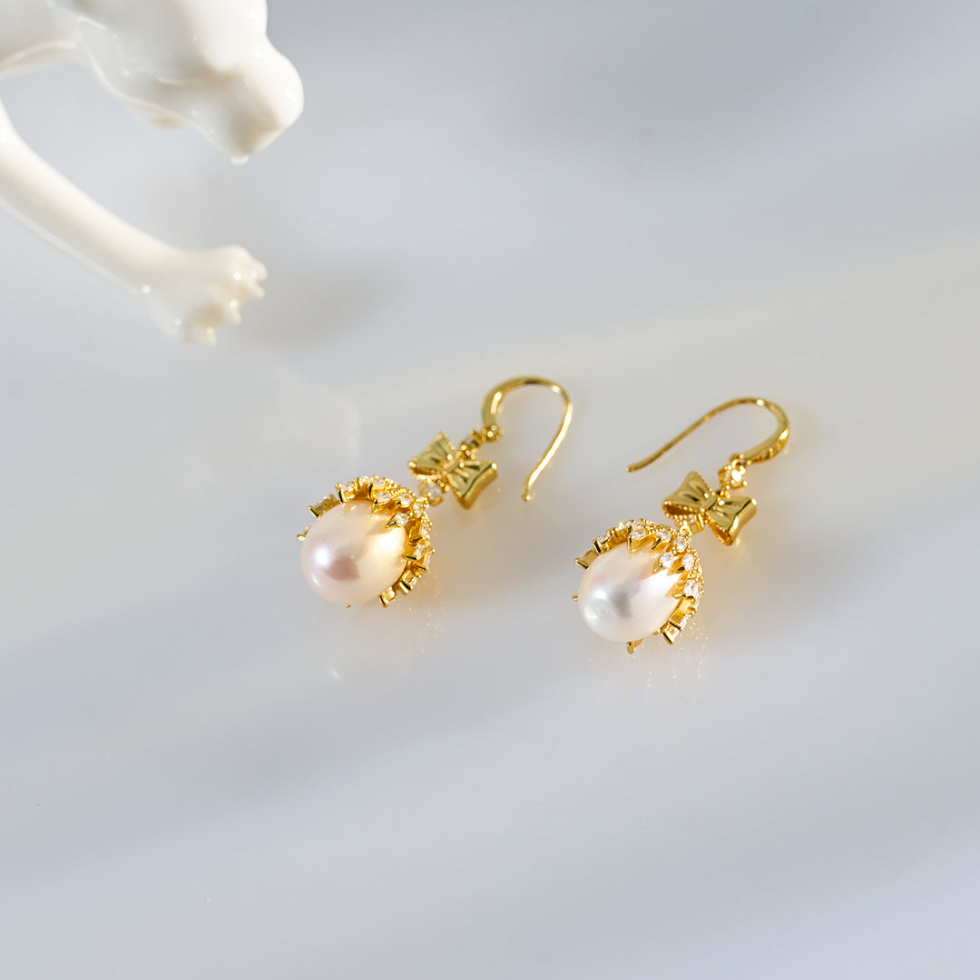 Elegant Freshwater Pearl Earrings WE00233 - PEARLY LUSTRE