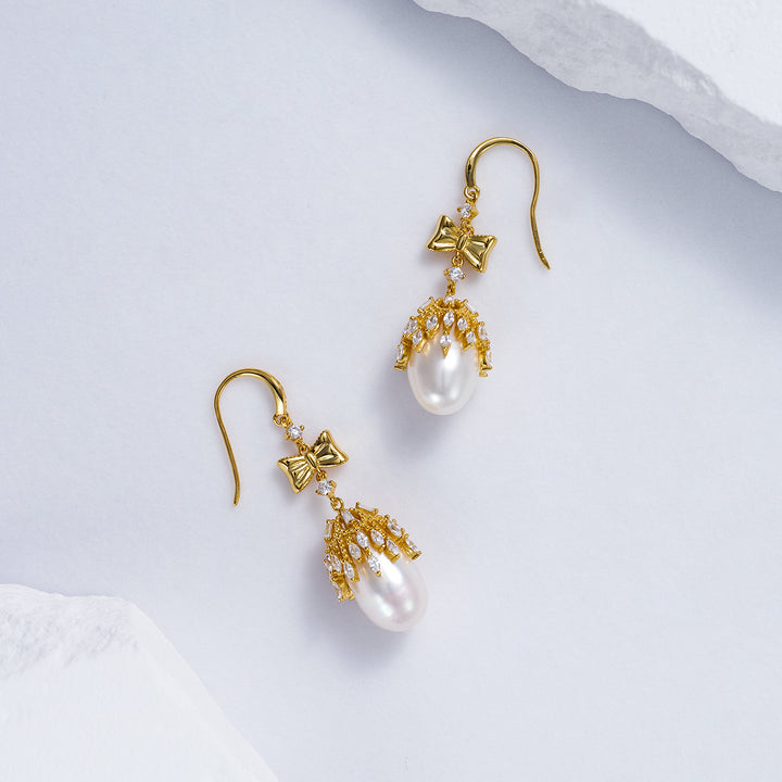 Elegant Freshwater Pearl Earrings WE00233 - PEARLY LUSTRE