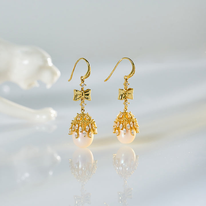 Elegant Freshwater Pearl Earrings WE00233 - PEARLY LUSTRE