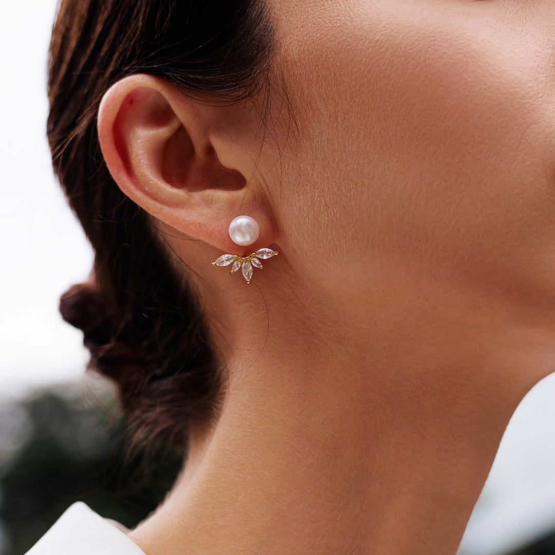 Elegant Freshwater Pearl Earrings WE00260 - PEARLY LUSTRE