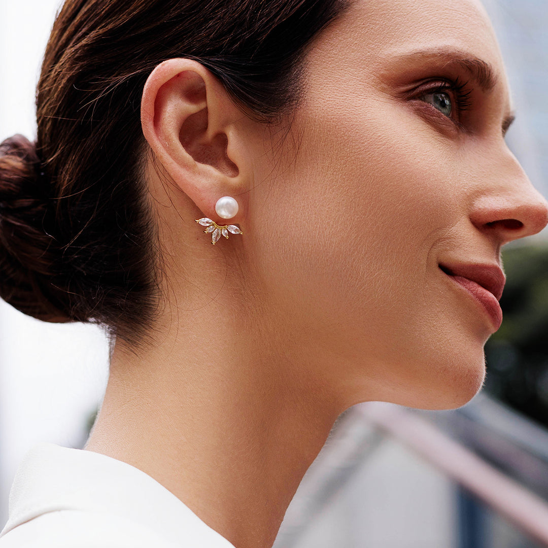 Elegant Freshwater Pearl Earrings WE00260 - PEARLY LUSTRE