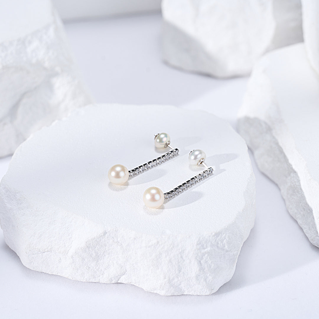 Elegant Freshwater Pearl Earrings WE00298 - PEARLY LUSTRE