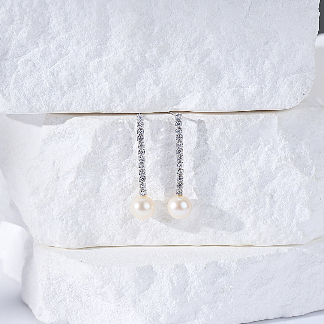 Elegant Freshwater Pearl Earrings WE00298 - PEARLY LUSTRE