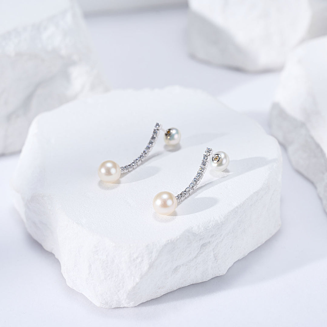 Elegant Freshwater Pearl Earrings WE00298 - PEARLY LUSTRE
