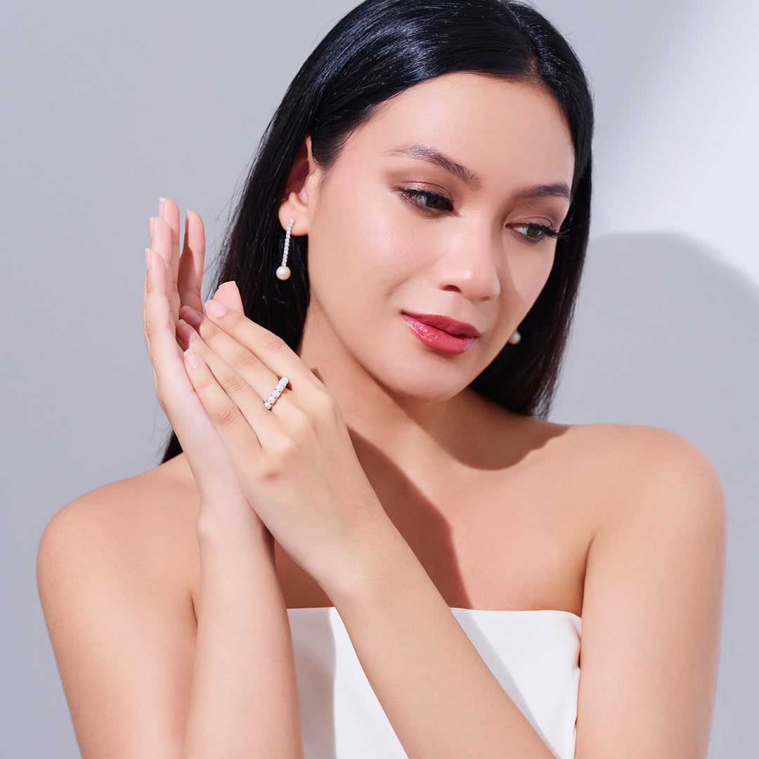 New Yorker Freshwater Pearl Ring WR00155 - PEARLY LUSTRE