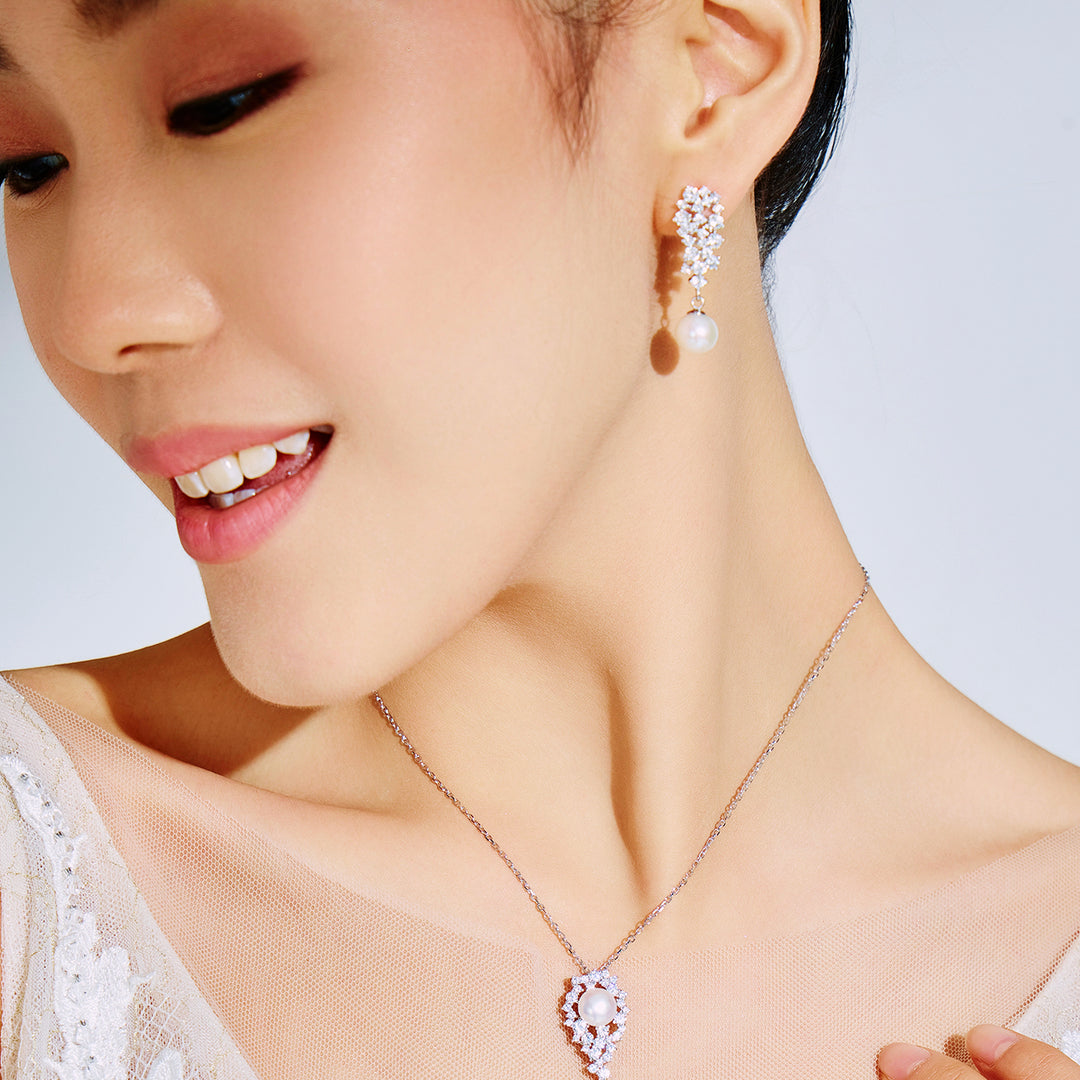 Elegant Freshwater Pearl Set WS00059 | CELESTE - PEARLY LUSTRE