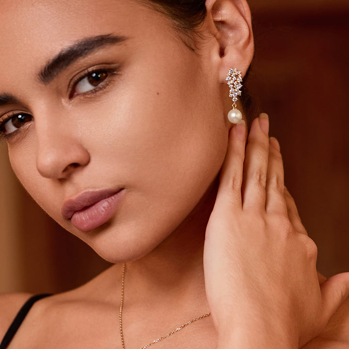 Elegant Freshwater Pearl Earrings WE00346 | CELESTE - PEARLY LUSTRE