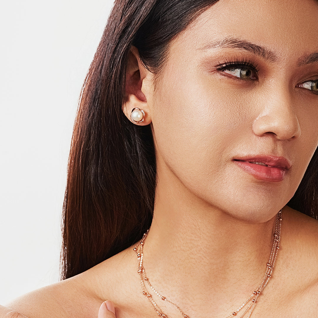 Elegant Freshwater Pearl Earrings WE00357 - PEARLY LUSTRE