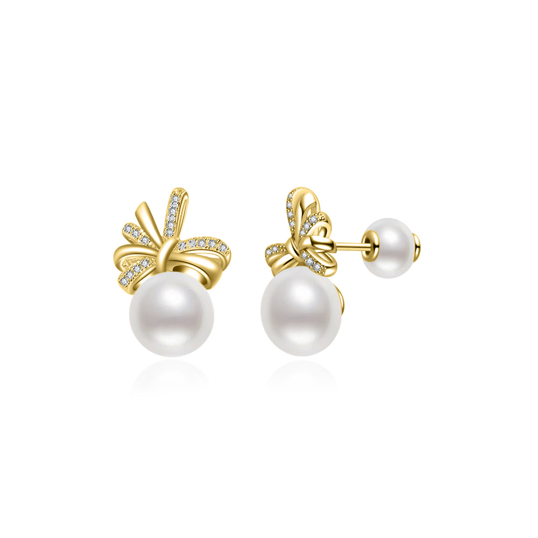 Freshwater Pearl Earrings WE00380 | RIBBON - PEARLY LUSTRE