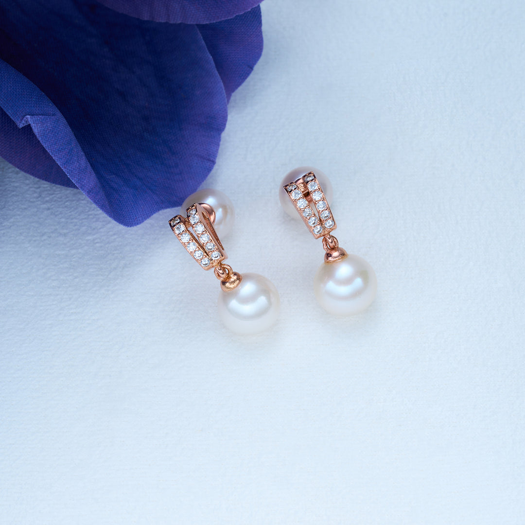 Elegant Freshwater Pearl Earrings WE00384 - PEARLY LUSTRE