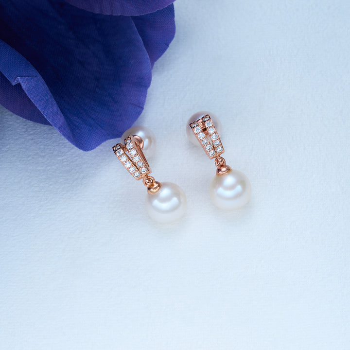 Elegant Freshwater Pearl Earrings WE00384 - PEARLY LUSTRE