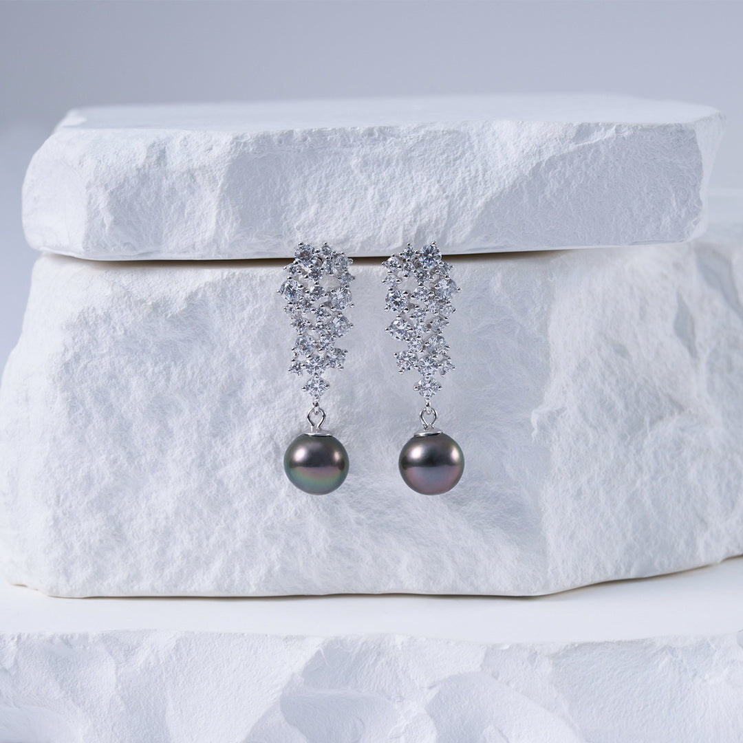 New Yorker Tahitian Saltwater Pearl Earrings WE00394 - PEARLY LUSTRE