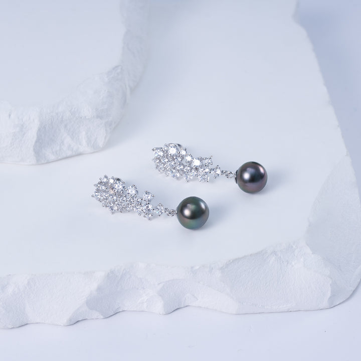 New Yorker Tahitian Saltwater Pearl Earrings WE00394 - PEARLY LUSTRE