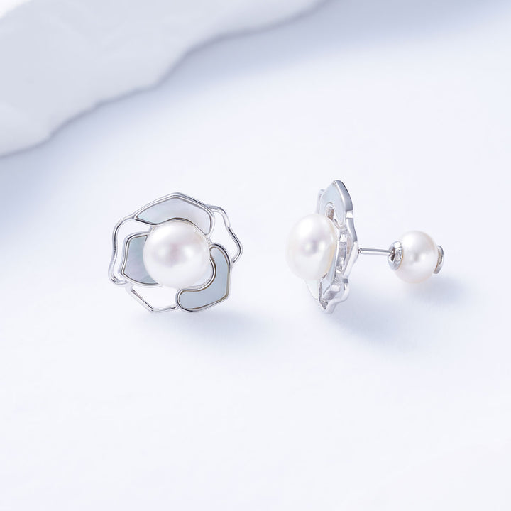 Elegant Freshwater Pearl Earrings WE00410 | GARDENS - PEARLY LUSTRE