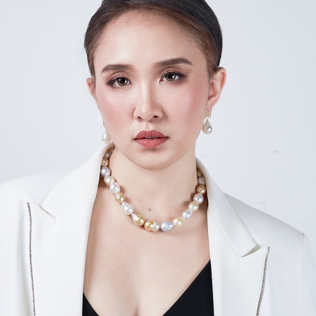 Elegant Baroque Pearl Earrings WE00416 - PEARLY LUSTRE