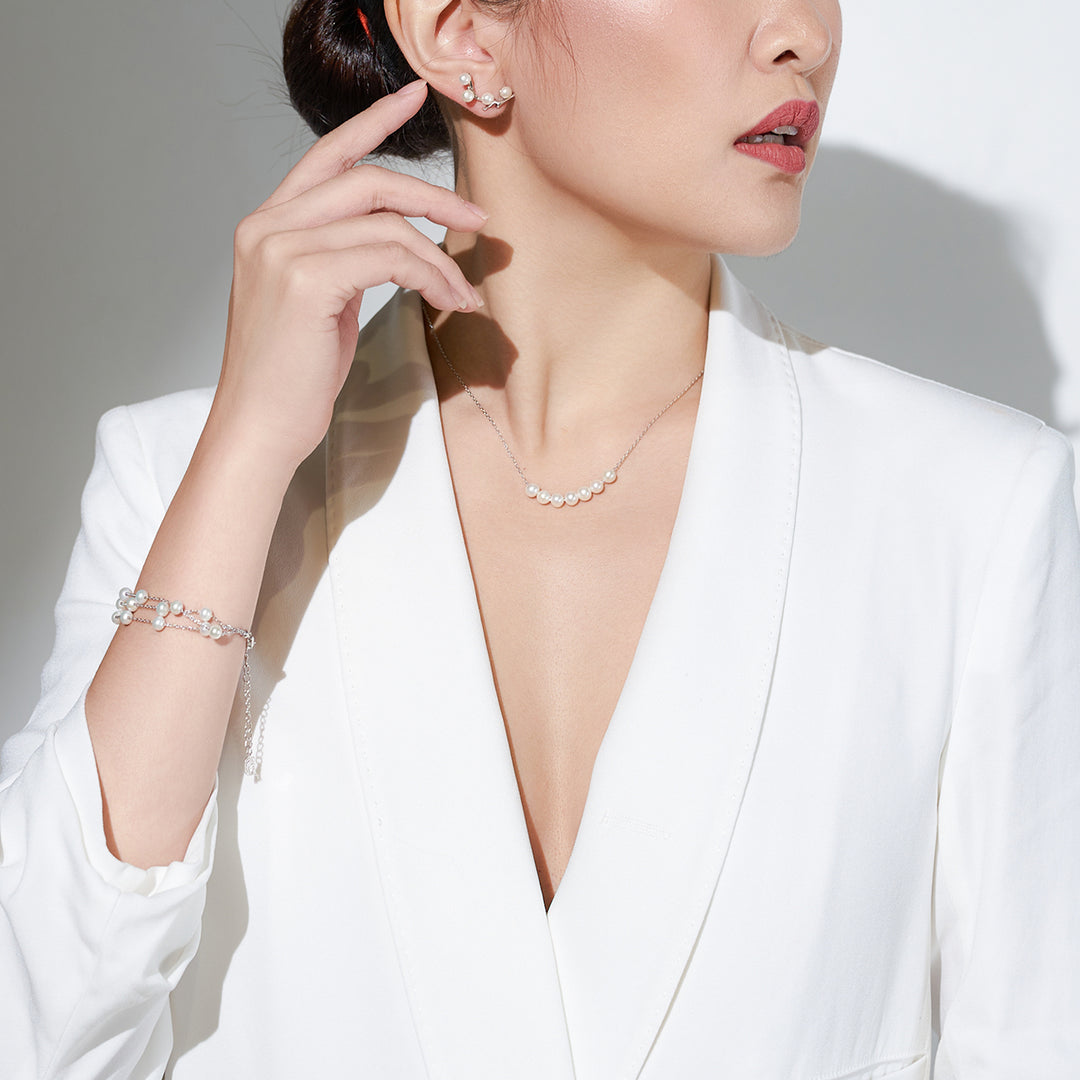 New Yorker Freshwater Pearl Necklace WN00718 - PEARLY LUSTRE