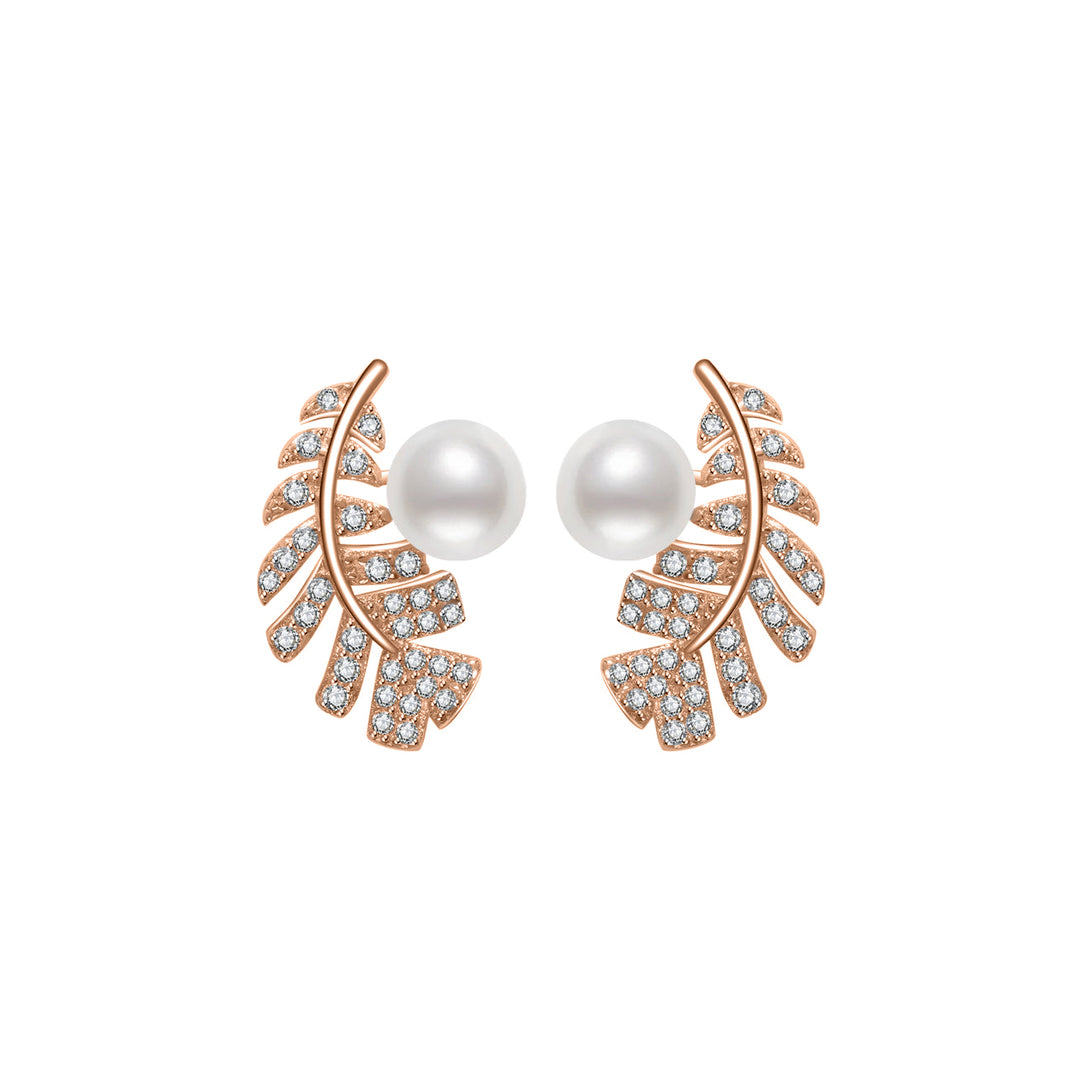 Elegant Freshwater Pearl Earrings WE00435 | GARDENS - PEARLY LUSTRE