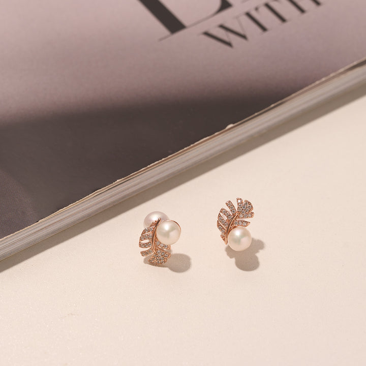 Elegant Freshwater Pearl Earrings WE00435 | GARDENS - PEARLY LUSTRE