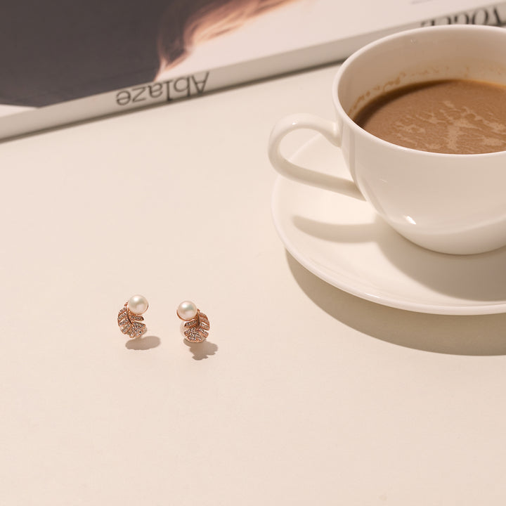 Elegant Freshwater Pearl Earrings WE00435 | GARDENS - PEARLY LUSTRE