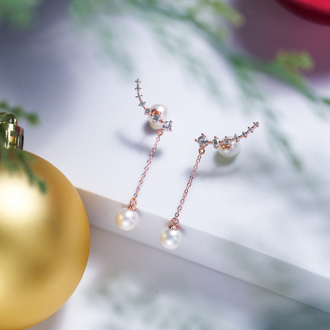 Elegant Freshwater Pearl Earrings WE00444 - PEARLY LUSTRE