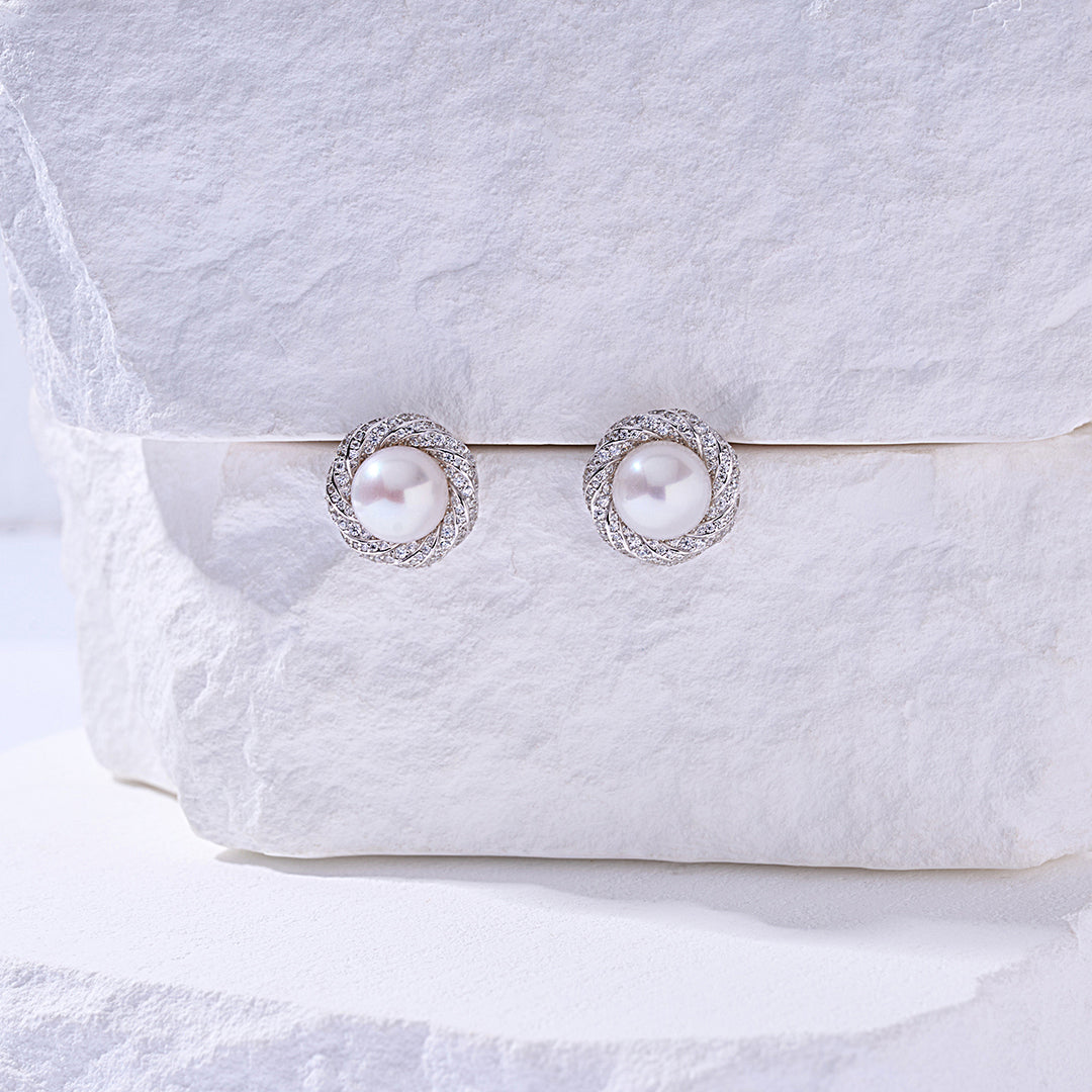 Elegant Freshwater Pearl Earrings WE00457 - PEARLY LUSTRE