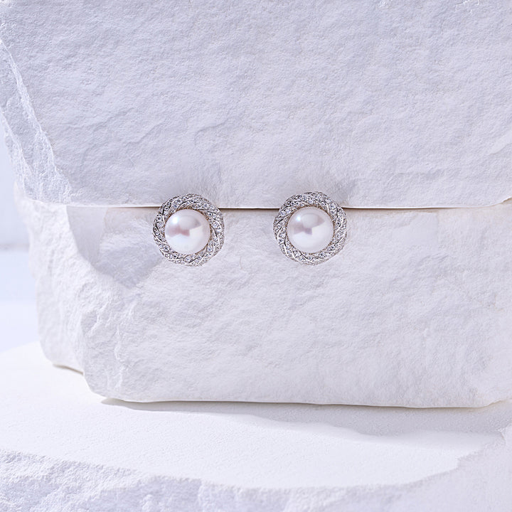 Elegant Freshwater Pearl Earrings WE00457 - PEARLY LUSTRE
