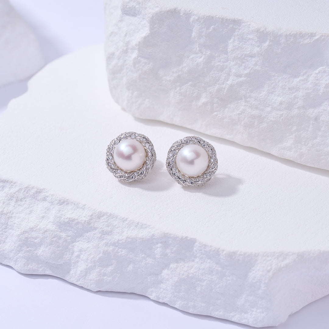 Elegant Freshwater Pearl Earrings WE00457 - PEARLY LUSTRE