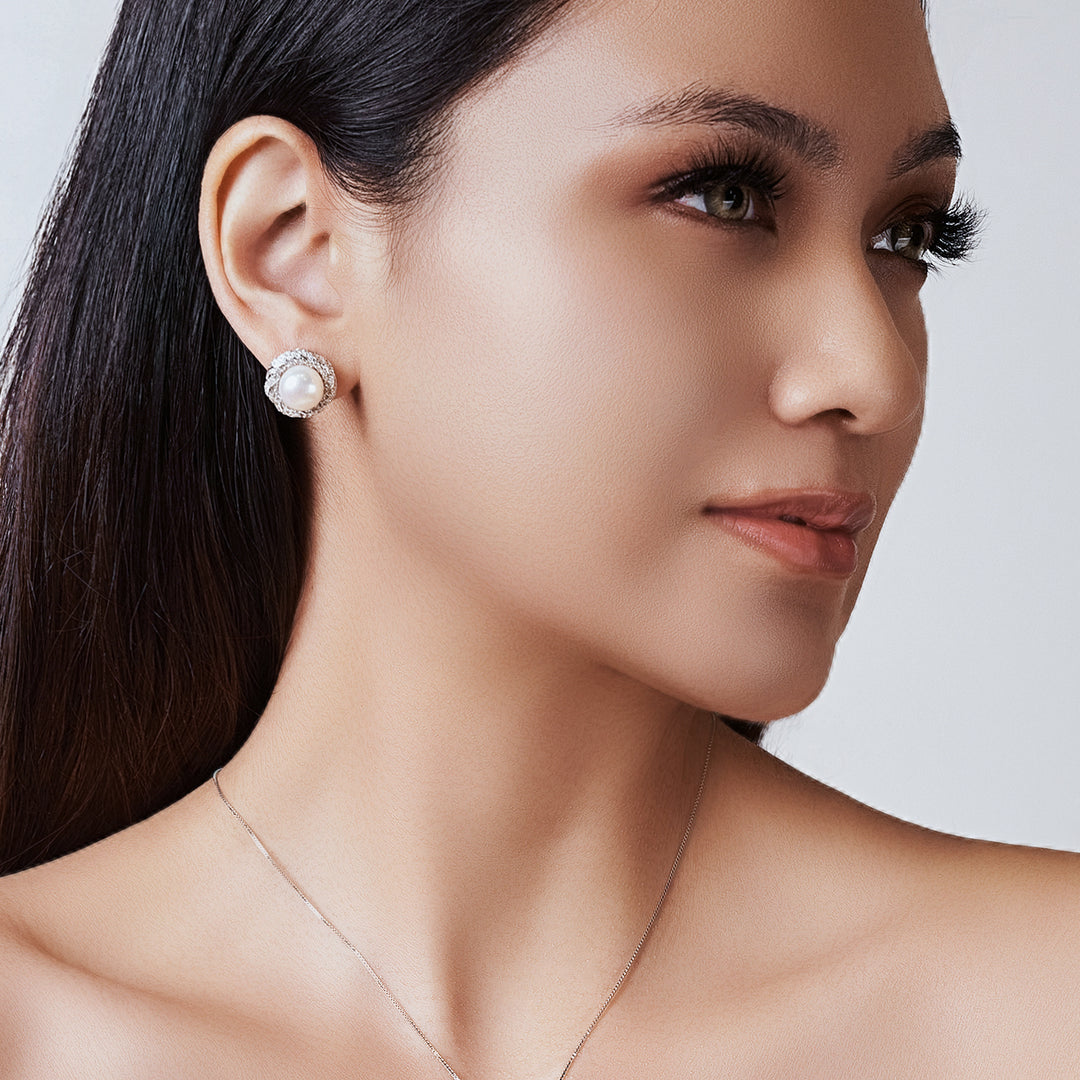 Elegant Freshwater Pearl Earrings WE00457 - PEARLY LUSTRE