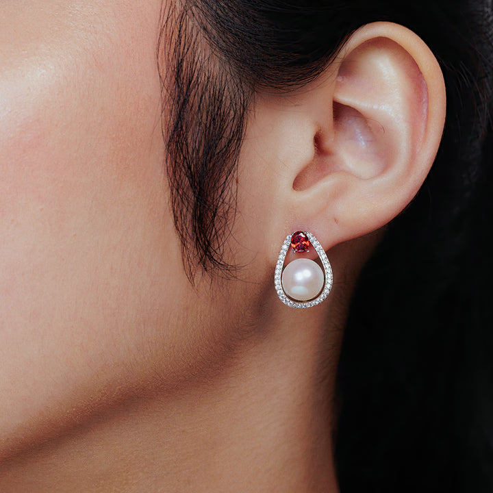 Elegant Freshwater Pearl Earrings WE00460 - PEARLY LUSTRE