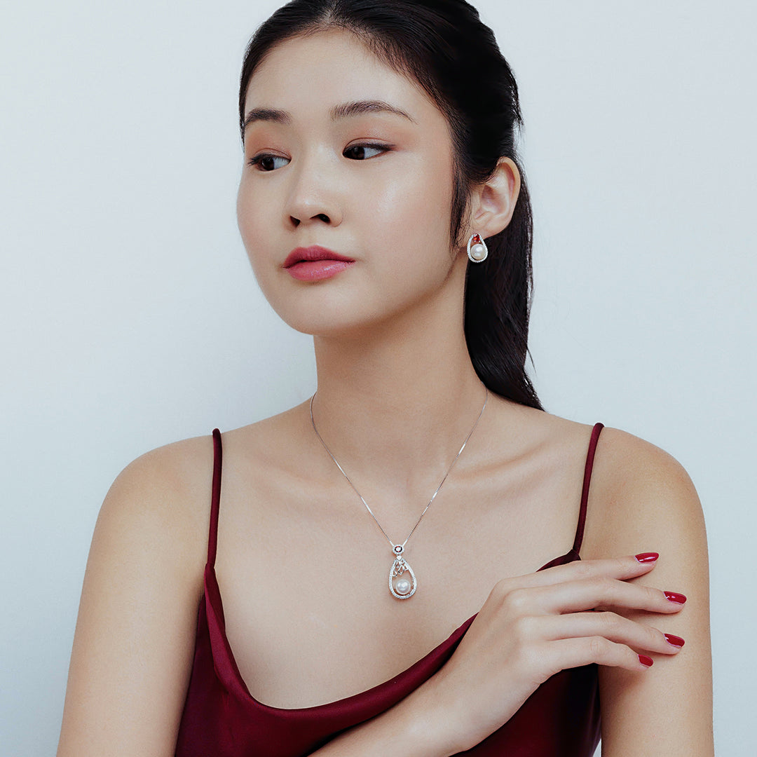 Elegant Freshwater Pearl Earrings WE00460 - PEARLY LUSTRE