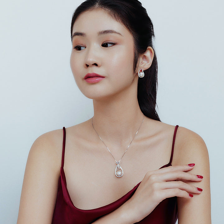 Elegant Freshwater Pearl Earrings WE00460 - PEARLY LUSTRE