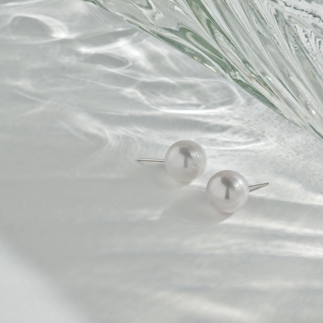 Top Lustre Edison White Pearl Stud Earrings WE00731 - PEARLY LUSTRE