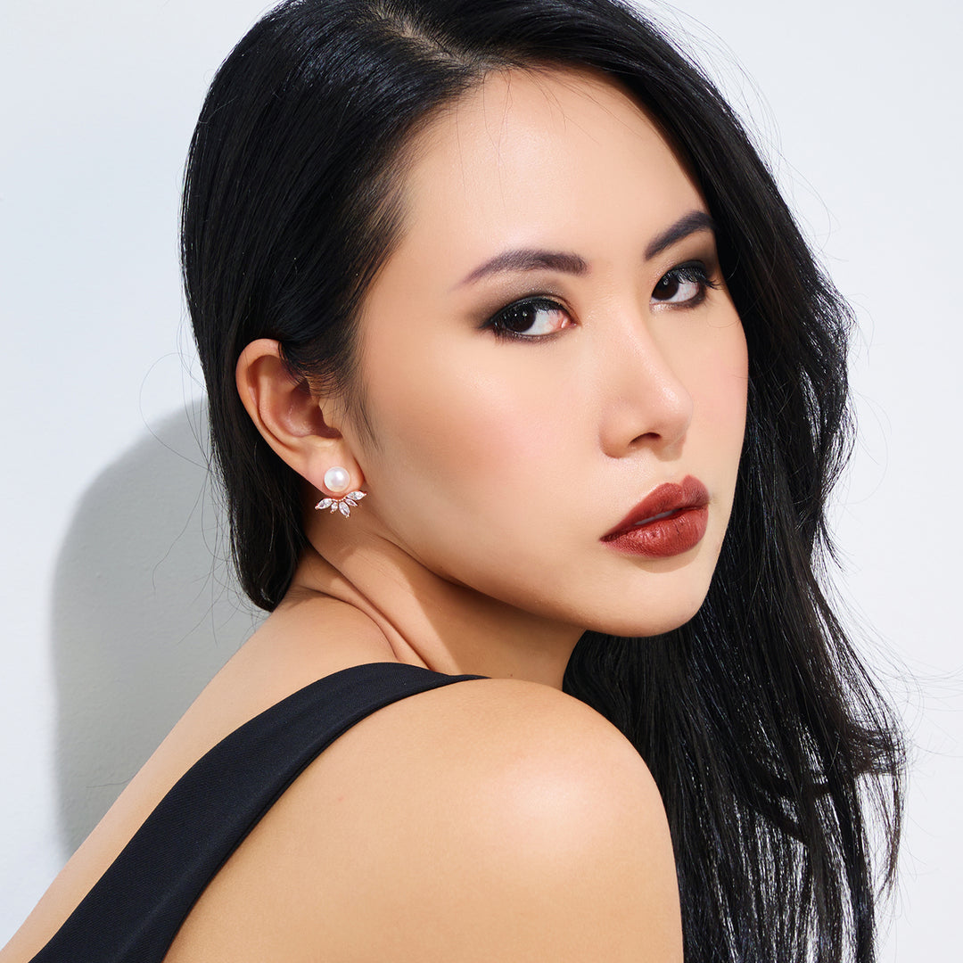 Elegant Freshwater Pearl Earrings WE00508 - PEARLY LUSTRE