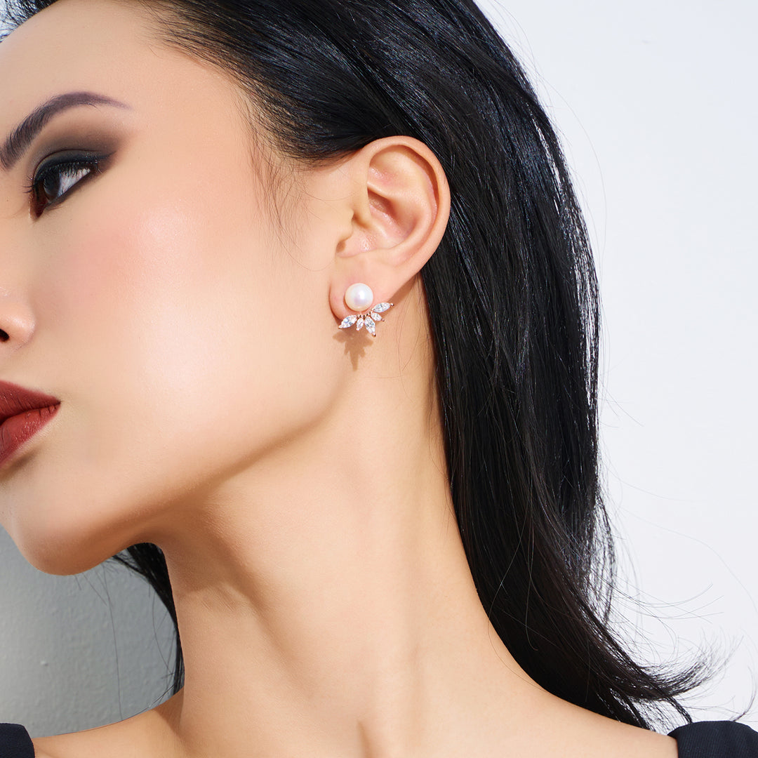 Elegant Freshwater Pearl Earrings WE00508 - PEARLY LUSTRE